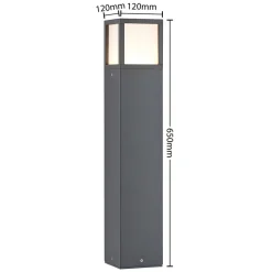 Lucande LED-gatelampe Dewari, 65 cm, mørkegrå, IP54 Discount