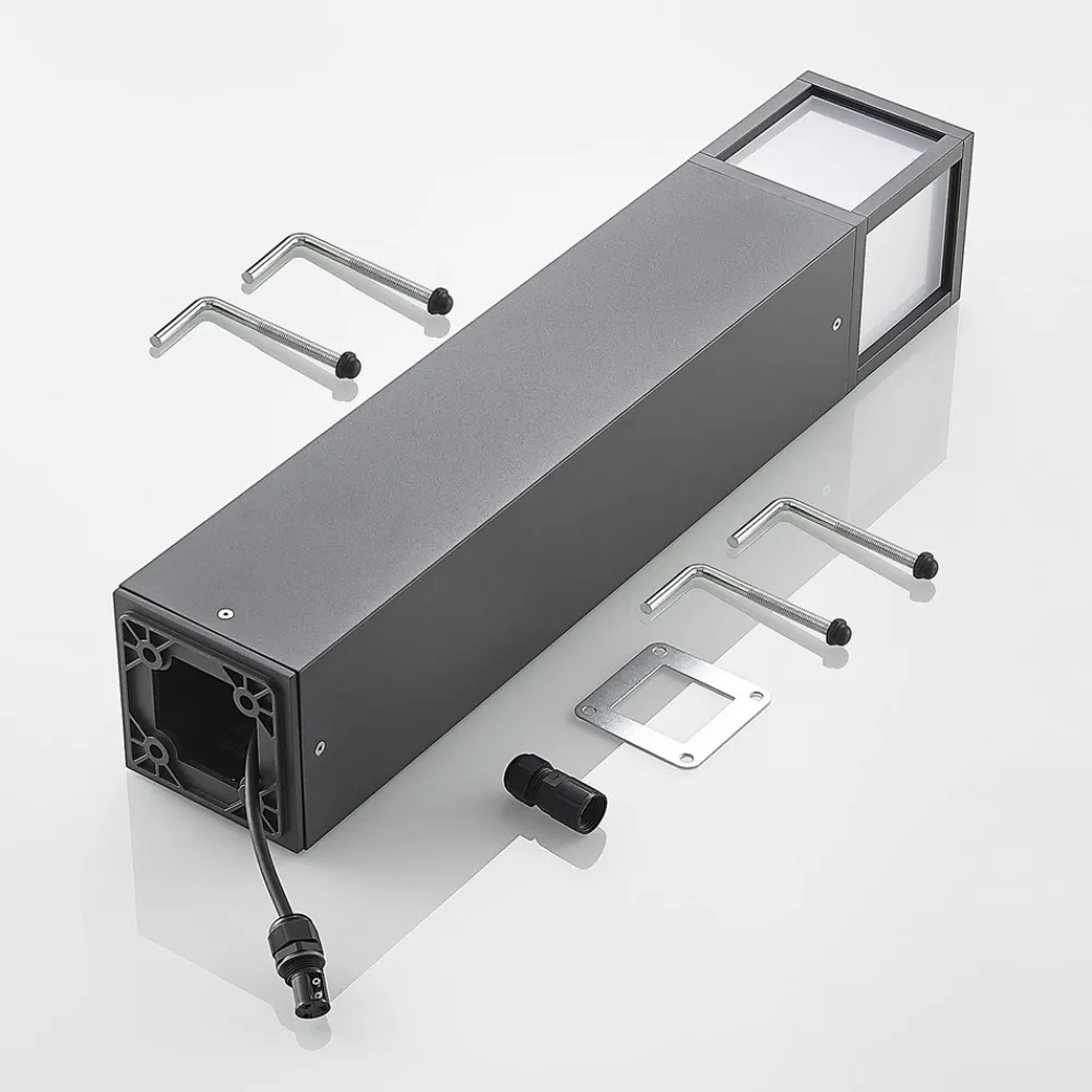 Lucande LED-gatelampe Dewari, 65 cm, mørkegrå, IP54 Discount