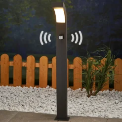 Lucande LED-gatelampe Lennik, sensor, 100 cm, antrasitt Hot
