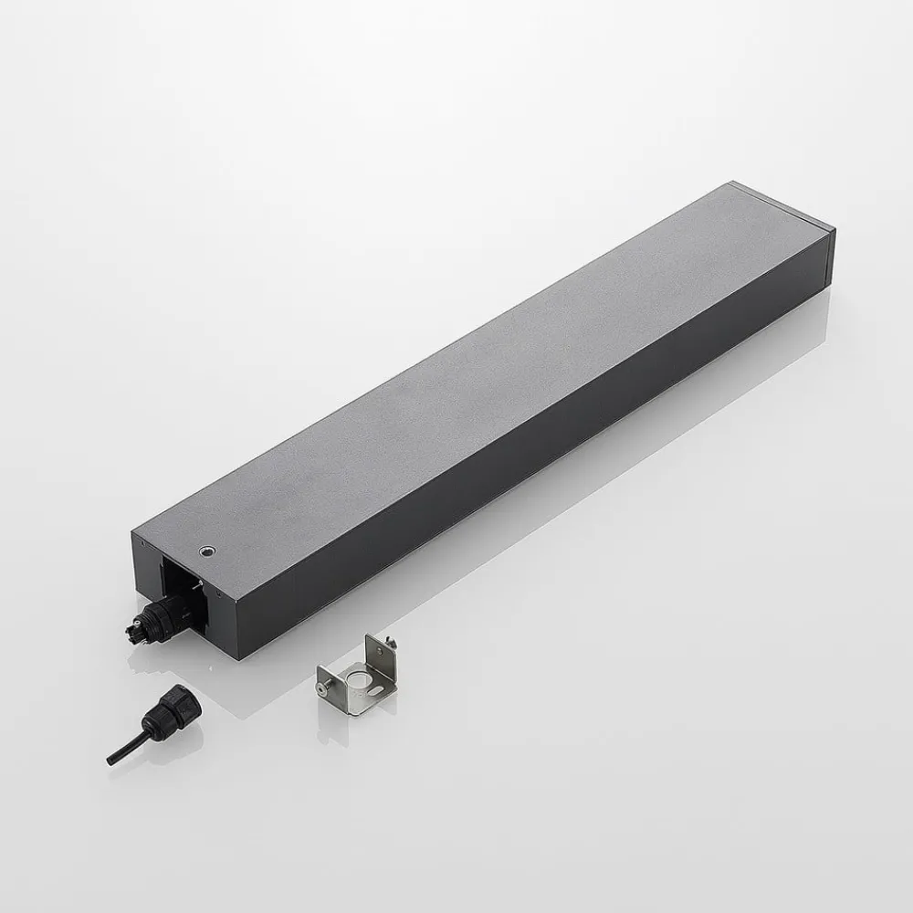 Lucande LED-gatelampe Lirka, mørkegrå, metall, 60 cm| Kommersiell Utebelysning|Terrassebelysning