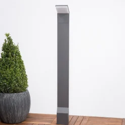 Lucande LED-gatelampe Nevio, antrasitt, metall, 100 cm Clearance
