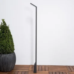 Lucande LED-gatelampe Nevio, antrasitt, metall, 100 cm Clearance