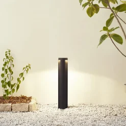 Lucande LED-gatelampe Raiku, svart, aluminium, 65 cm| Kommersiell Utebelysning|Gatebelysning, Pullert Belysning