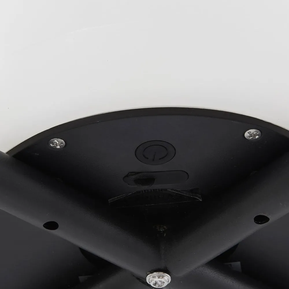 Lucande LED-gulvlampe Adebi, svart, bambus, Ø32,5 cm| Led-Utendørs|Terrassebelysning