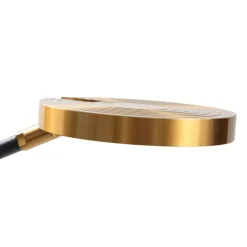 Lucande LED-gulvlampe Adomas, svart/gull, jern, dimbar Discount