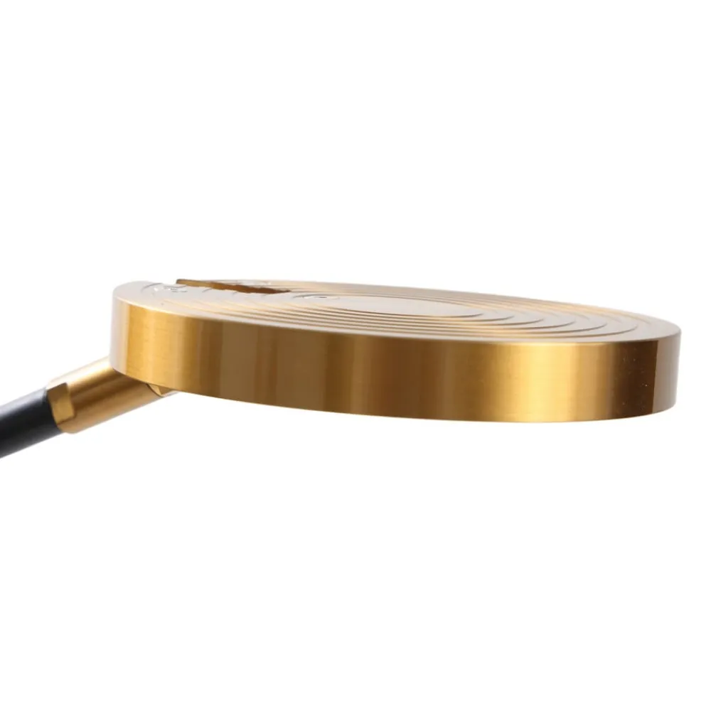 Lucande LED-gulvlampe Adomas, svart/gull, jern, dimbar Discount