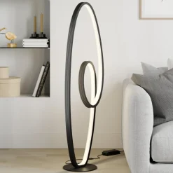 Lucande LED-gulvlampe Bronwyn, 122 cm, antrasitt, aluminium| Gulvlamper