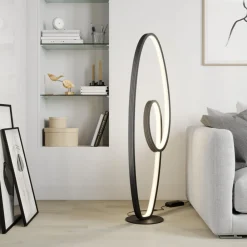 Lucande LED-gulvlampe Bronwyn, 122 cm, antrasitt, aluminium| Gulvlamper