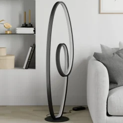 Lucande LED-gulvlampe Bronwyn, 122 cm, antrasitt, aluminium| Gulvlamper