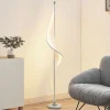 Lucande LED-gulvlampe Edano, 154 cm, hvit, tekstil, dimbar Sale
