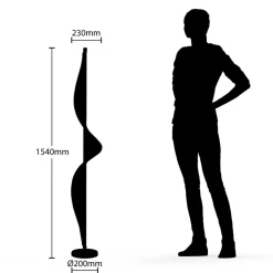 Lucande LED-gulvlampe Edano, 154 cm, hvit, tekstil, dimbar Sale