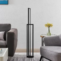 Lucande LED-gulvlampe Hylda, 123 cm, svart, aluminium| Gulvlamper