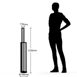 Lucande LED-gulvlampe Hylda, 123 cm, svart, aluminium| Gulvlamper