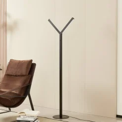 Lucande LED-gulvlampe Ilian, svart, metall, CCT, dimbar Best