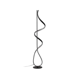 Lucande LED-gulvlampe Rodado, svart, 132 cm, aluminium| Gulvlamper