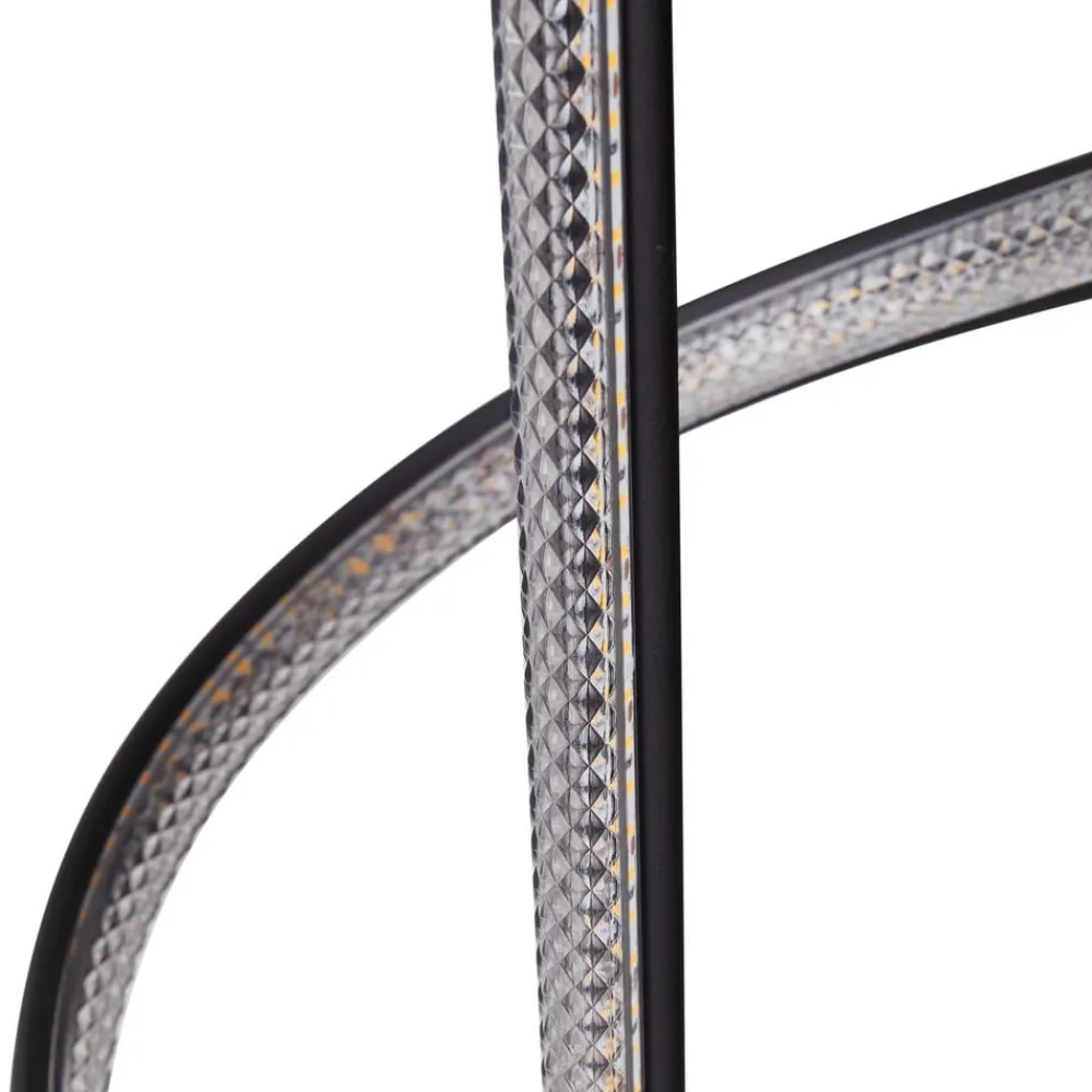 Lucande LED-gulvlampe Rodado, svart, 132 cm, aluminium| Gulvlamper