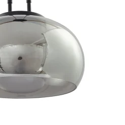 Lucande LED-hengelampe Dain, 1 lyskilde, røykgrå, glass Outlet