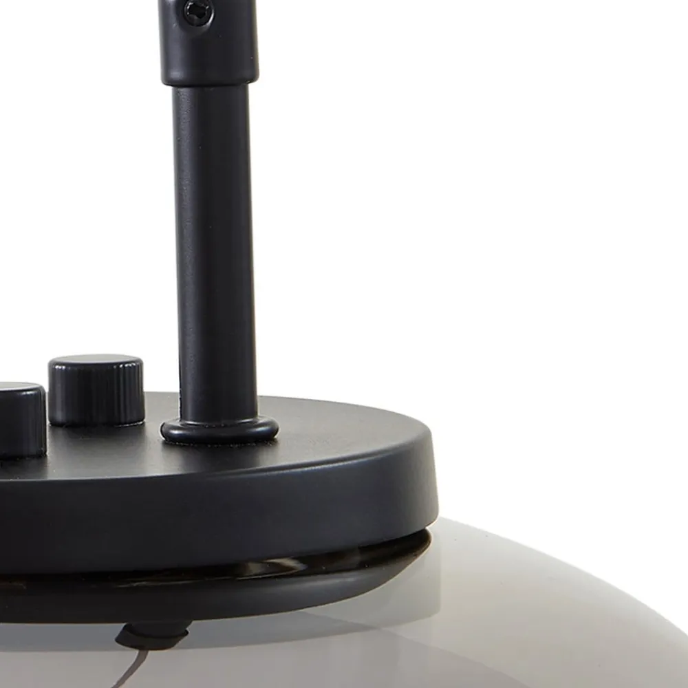 Lucande LED-hengelampe Dain, 3 lyskilder, røykgrå, glass| Led-Innendørs