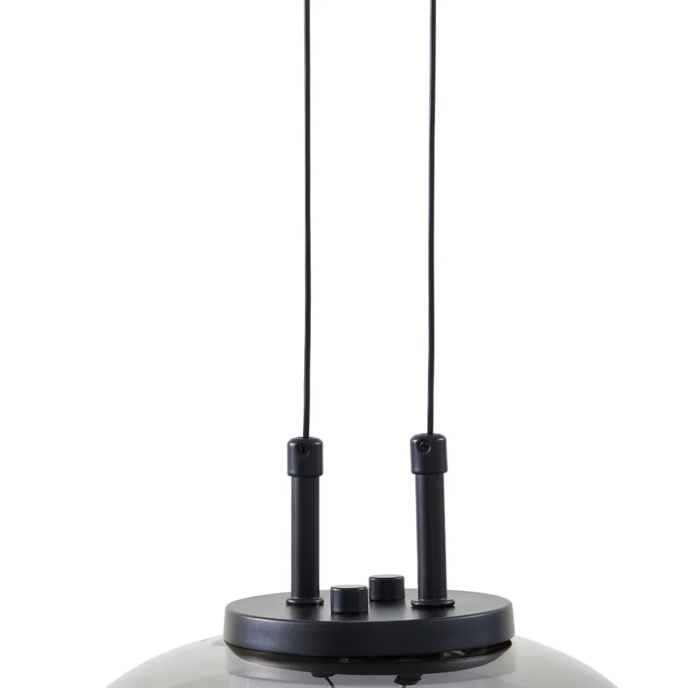 Lucande LED-hengelampe Dain, 3 lyskilder, røykgrå, glass| Led-Innendørs