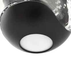 Lucande LED-hengelampe Hayley, svart, 9 lyskilder, glass Clearance