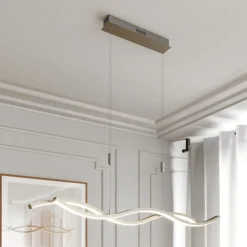 Lucande LED-hengelampe Mairia, sølv, høydejusterbar Clearance