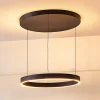 Lucande LED-hengelampe Philine, Ø 60 cm, svart, jern Outlet