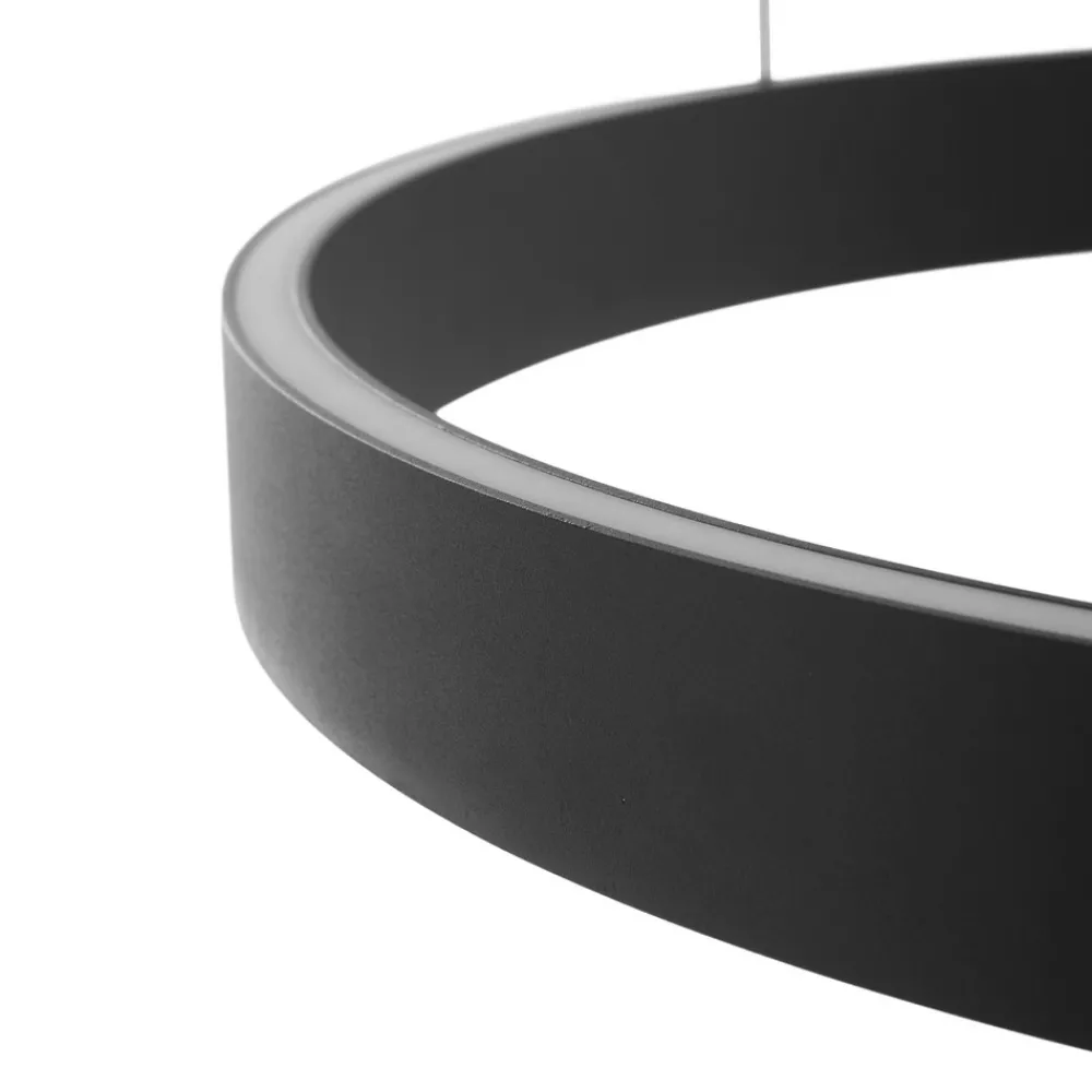 Lucande LED-hengelampe Philine, Ø 60 cm, svart, jern Outlet