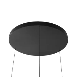 Lucande LED-hengelampe Philine, Ø 60 cm, svart, jern Outlet