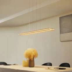 Lucande LED-hengelampe Silja, tre, akryl, hvit, 3000K| Pendellamper