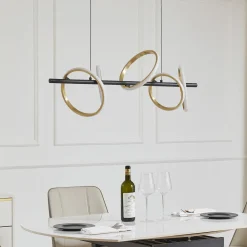 Lucande LED-pendel Madu, svart, metall, 92,5 cm lang Best