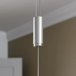 Lucande LED-pendellampe Arnik, 140 cm, nikkelfarget, dimbar Outlet