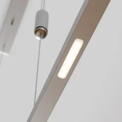 Lucande LED-pendellampe Arnik, 140 cm, nikkelfarget, dimbar Outlet