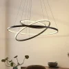 Lucande LED-pendellampe Ezana, svart, metall, Ø 80 cm| Led-Innendørs|Pendellamper