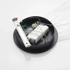 Lucande LED-pendellampe Ezana, svart, metall, Ø 80 cm| Led-Innendørs|Pendellamper