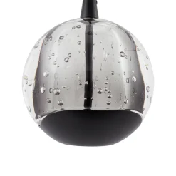 Lucande LED-pendellampe Hayley, svart, 3 lyskilder, glass| Pendellamper