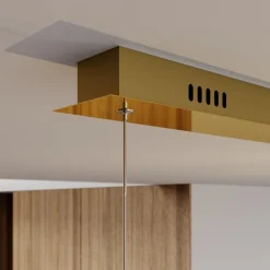 Lucande LED-pendellampe Hayley, 96 cm, 5 lyskilder, gull, glass| Led-Innendørs