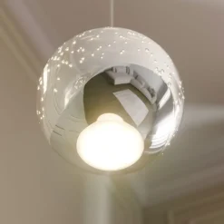 Lucande LED-pendellampe Hayley, Ø 9 cm, kromfarget, glass| Led-Innendørs|Pendellamper