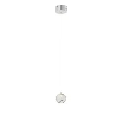 Lucande LED-pendellampe Hayley, Ø 9 cm, kromfarget, glass| Led-Innendørs|Pendellamper
