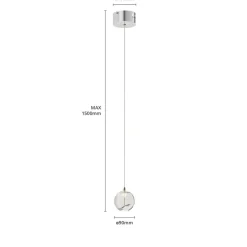 Lucande LED-pendellampe Hayley, Ø 9 cm, kromfarget, glass| Led-Innendørs|Pendellamper