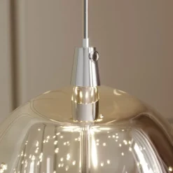 Lucande LED-pendellampe Hayley, Ø 9 cm, kromfarget, glass| Led-Innendørs|Pendellamper