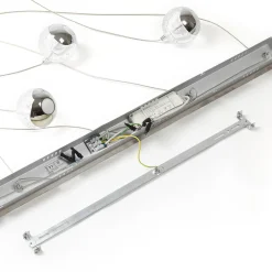 Lucande LED-pendellampe Hayley, 96 cm, 5 lyskilder, krom, glass| Led-Innendørs|Pendellamper