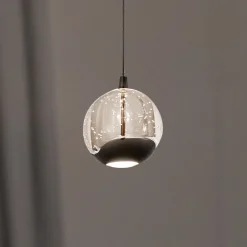 Lucande LED-pendellampe Hayley, svart, 1 lyskilde, glass| Pendellamper