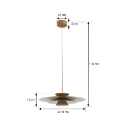 Lucande LED-pendellampe Livie, beige, aluminium, Ø 50 cm Discount