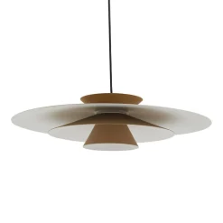 Lucande LED-pendellampe Livie, beige, aluminium, Ø 50 cm Discount