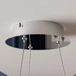 Lucande LED-pendellampe Lyani, Ø 50 cm, krom, dimbar| Pendellamper