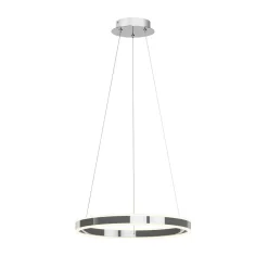 Lucande LED-pendellampe Lyani, Ø 50 cm, krom, dimbar| Pendellamper