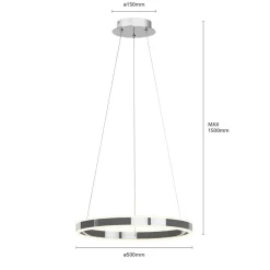 Lucande LED-pendellampe Lyani, Ø 50 cm, krom, dimbar| Pendellamper