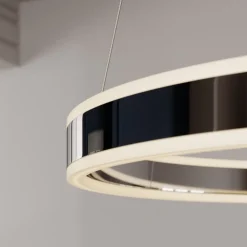 Lucande LED-pendellampe Lyani, Ø 50 cm, krom, dimbar| Pendellamper