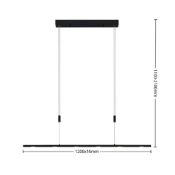 Lucande LED-pendellampe Stakato, 120 cm, 6 lyskilder, dimbar Hot
