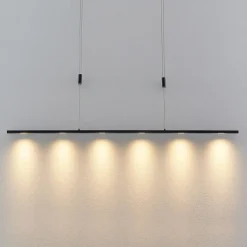 Lucande LED-pendellampe Stakato, 140 cm, 6 lyskilder, dimbar| Led-Innendørs|Pendellamper